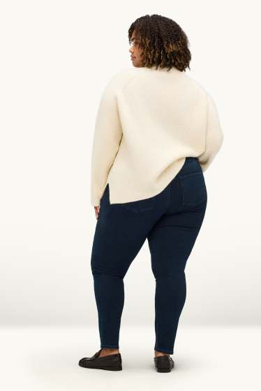 Women - Skinny jeans - mid-rise waist - shaping jeans - LYCRA® - dark blue