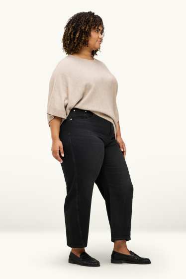 Women - Barrel jeans - high waist - black