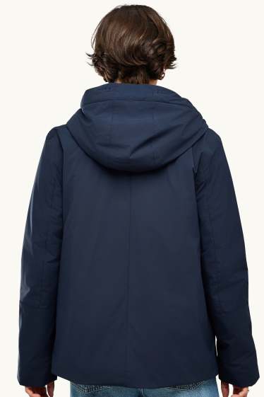 Damen - Funktionsjacke mit Kapuze - gefüttert - wasserdicht - dunkelblau