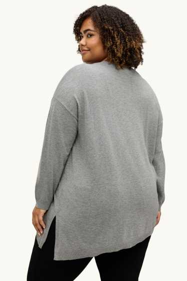 Women - Fine knit jumper - gray-melange