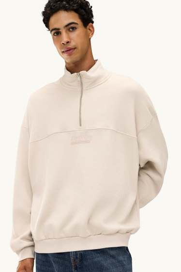 Uomo - Felpa oversize - beige chiaro