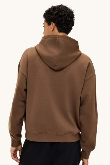 Hommes - Sweat à capuche - marron