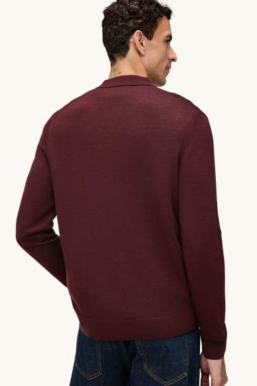 Herren - Merino-Pullover - bordeaux