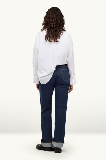Damen - Straight Jeans - High Waist - Selvedge - dunkeljeansblau