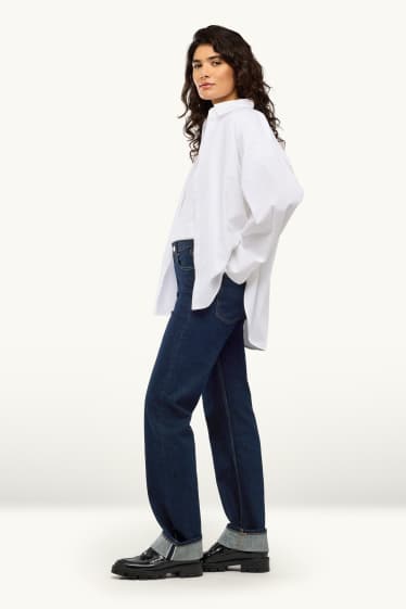 Damen - Straight Jeans - High Waist - Selvedge - dunkeljeansblau