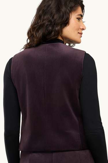 Damen - Samt-Business-Weste - tailliert - violett