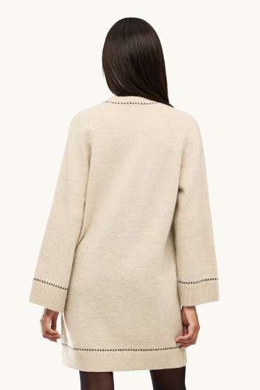 Damen - Strickkleid - Straight Fit - beige