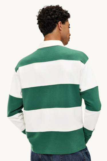 Uomo - Polo - oversize - a righe - verde scuro / bianco