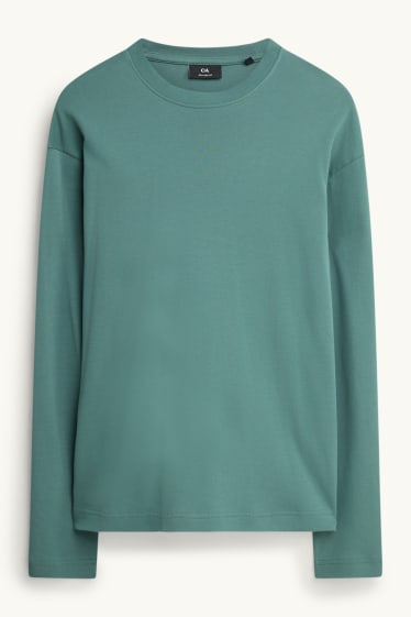 Bărbați - Tricou cu mânecă lungă - relaxed fit - verde