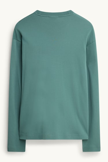 Bărbați - Tricou cu mânecă lungă - relaxed fit - verde