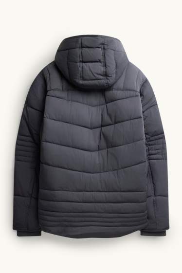 Bărbați - Jachetă matlasată cu glugă - denim-albastru gri