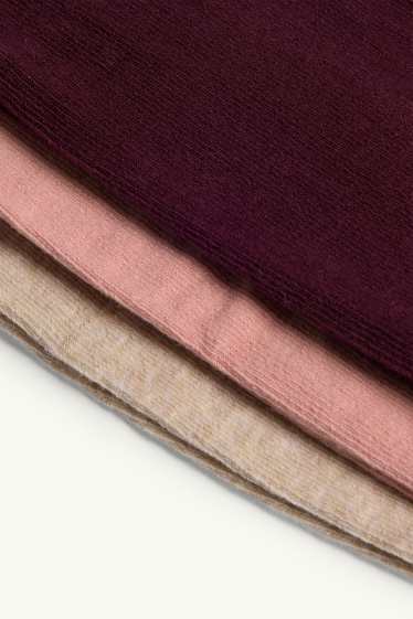 Children Girls - Multipack of 3 - tights - beige / bordeaux