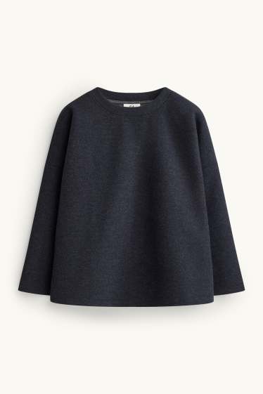 Dona - Dessuadora oversized - blau fosc jaspiat