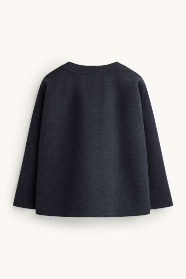 Dona - Dessuadora oversized - blau fosc jaspiat