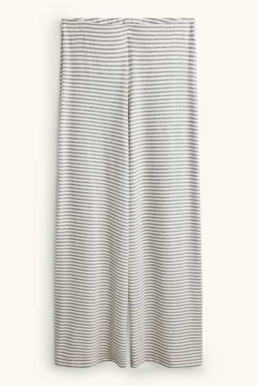 Dona - Pantalons de xandall - de ratlles - blanc/gris