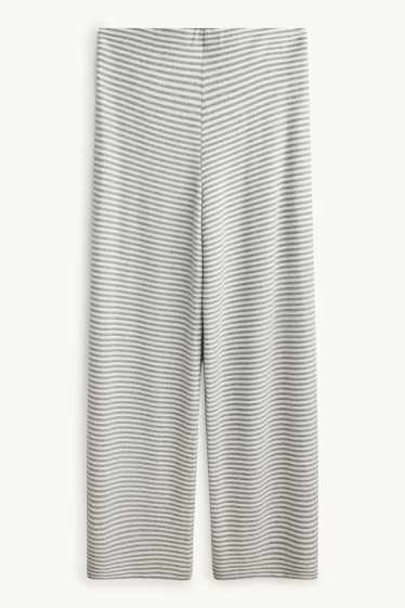 Dona - Pantalons de xandall - de ratlles - blanc/gris