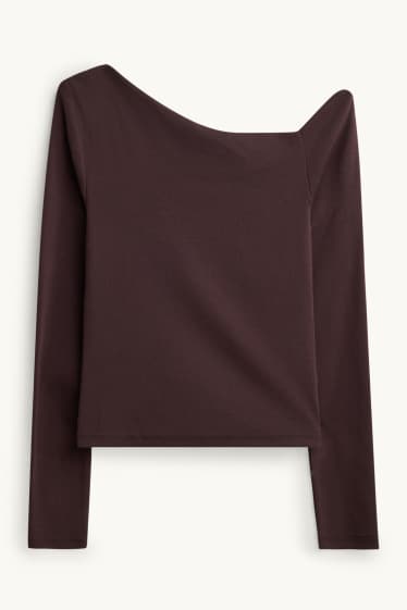 Donna - Maglia a maniche lunghe - marrone scuro