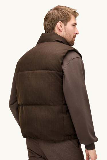 Uomo - Gilet trapuntato - foderato - idrorepellente - marrone scuro