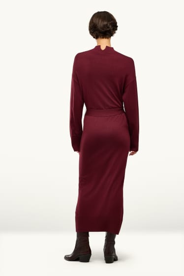 Dona - Vestit de punt - straight fit - bordeus