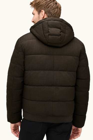 Men - Quilted jacket - lined - water-repellent - dark brown