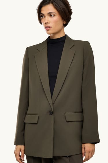 Femei - Blazer lung - regular fit - verde închis