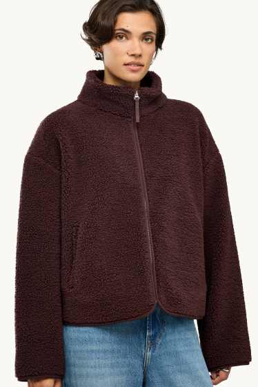 Donna - Giacca di pile - marrone scuro