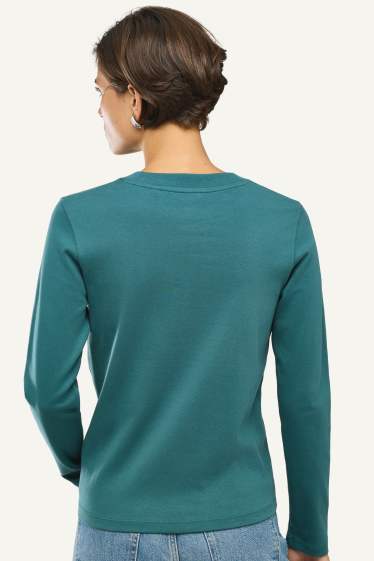 Dames - Longsleeve - regular fit - petrol