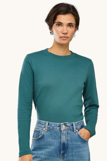 Dames - Longsleeve - regular fit - petrol