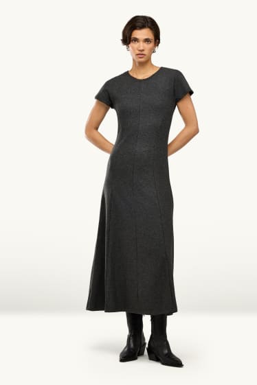 Damen - Fit & Flare Kleid - dunkelgrau