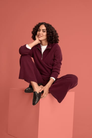 Femmes - Pull en cachemire - bordeaux