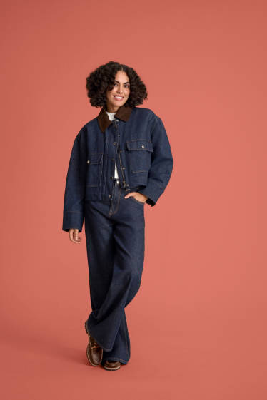 Damen - Jeansjacke - dunkeljeansblau