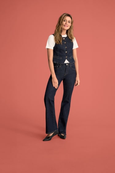 Damen - Flared Jeans - Mid Waist - LYCRA® - dunkeljeansblau
