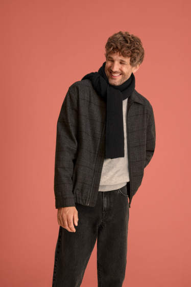 Hommes - Blouson - à carreaux - gris foncé