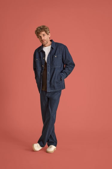 Hommes - Veste-chemise en jean - relaxed fit - jean bleu foncé