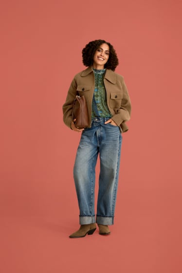 Dona - Straight Jeans - mid waist - texà blau clar
