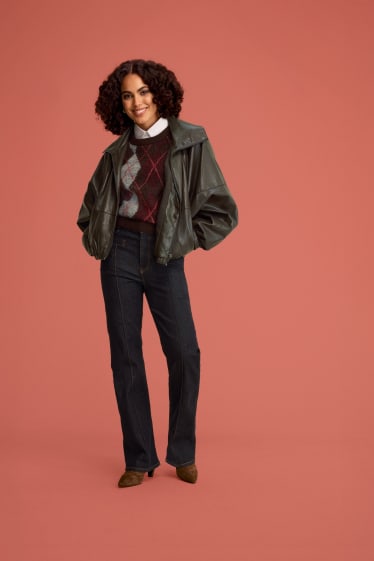 Donna - Bootcut jeans - vita media - jeans blu scuro