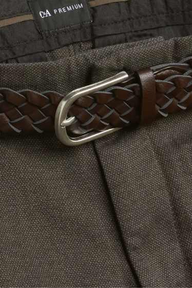 Herren - Chino mit Gürtel - Regular Fit - braun