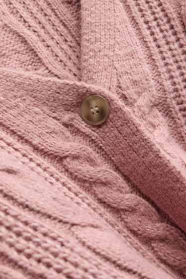 Women - Cardigan - cable knit pattern - Cream Powder