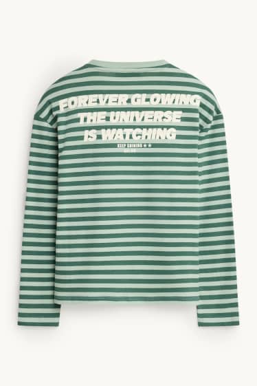 Children Girls - Long sleeve top - striped - green