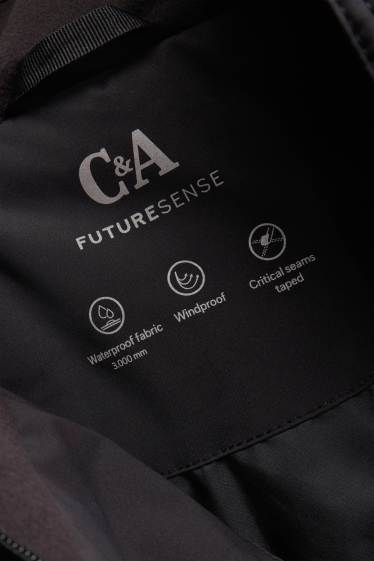 Femmes - Veste hardshell avec capuche - imperméable - noir