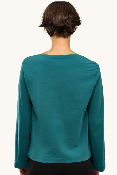 Dames - Longsleeve - relaxed fit - petrol