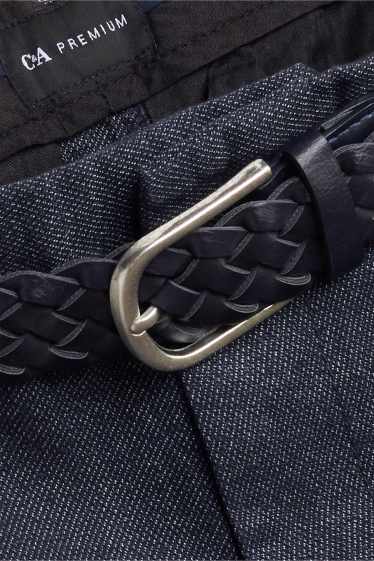 Hommes - Chino avec ceinture - regular fit - bleu foncé