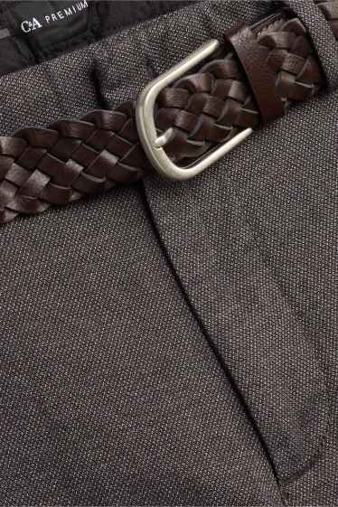 Herren - Chino mit Gürtel - Regular Fit - dunkelgrau