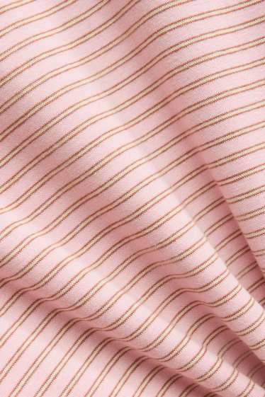 Women - Long sleeve top - oversized - striped - rose