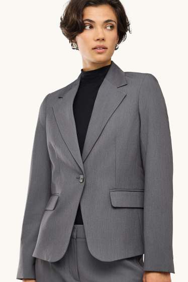 Femmes - Blazer de bureau - cintré - gris
