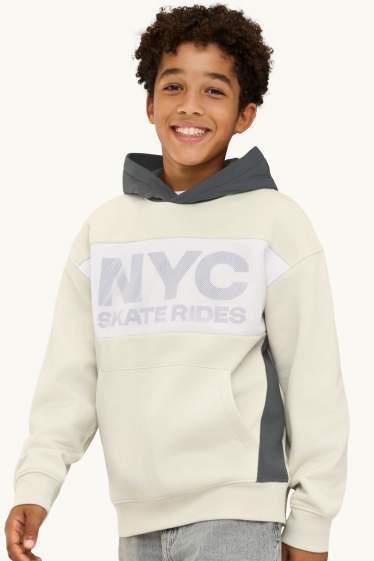 Kinderen: jongens - Skater - hoodie - beige