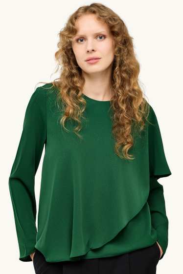 Femmes - Chemisier en satin - vert