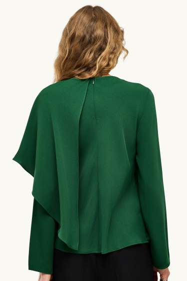 Femmes - Chemisier en satin - vert