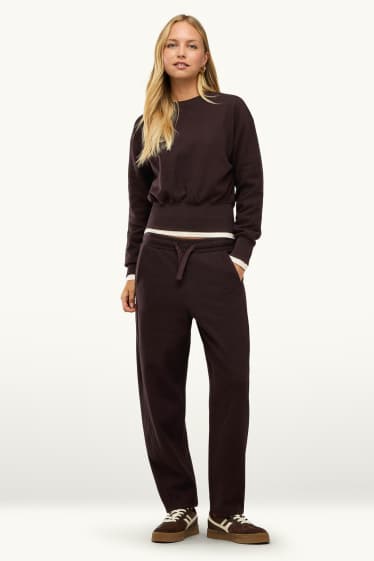 Femmes - Pantalon de jogging en maille - marron foncé