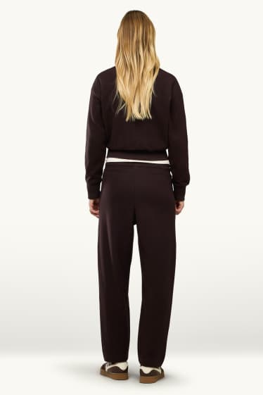 Femmes - Pantalon de jogging en maille - marron foncé